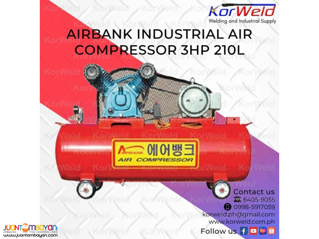 Airbank Industrial Air Compressor 3HP 210L
