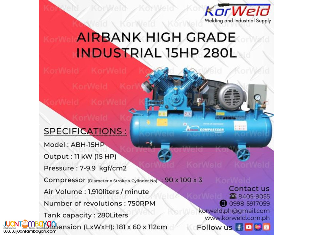 Airbank High grade Industrial 15Hp 280L
