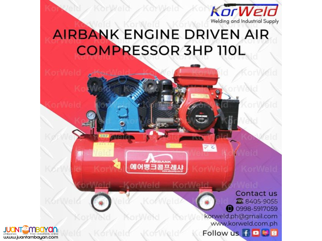 Airbank Engine Driven Air Compressor 3Hp 110L