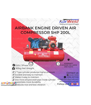 Airbank Engine Driven Air Compressor 5HP 200L