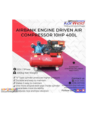 Airbank Engine Driven Air Compressor 10HP 400L