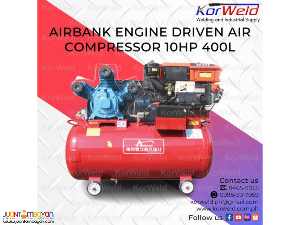 Airbank Engine Driven Air Compressor 10HP 400L