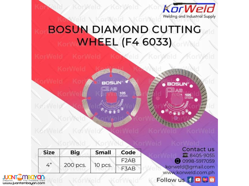 Bosun Diamond Cutting Wheel (F2AB, F3AB)