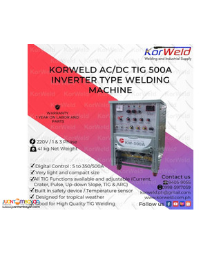 KORWELD AC/DC TIG 500A INVERTER TYPE WELDING MACHINE