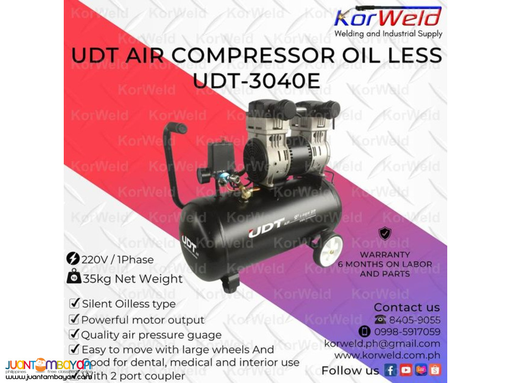UDT Air Compressor Oil Less UDT-3040E