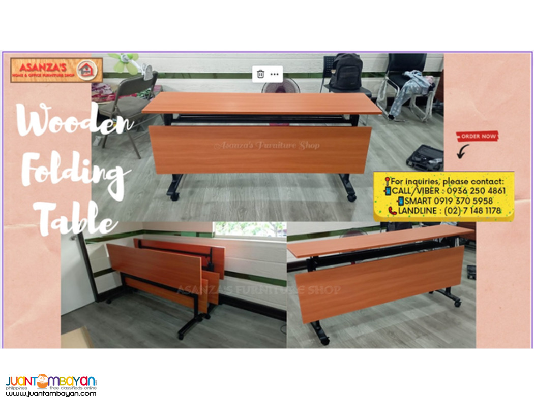 Wooden Folding Table (Foldable Frame) Factory Price 