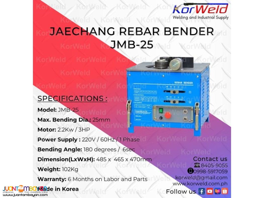 Jaechang Rebar Bender JMB-25