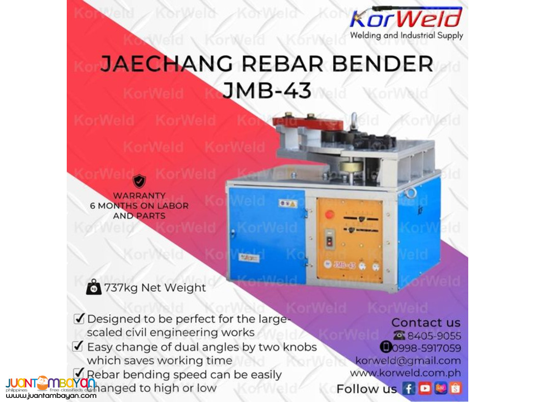 Jaechang Rebar Bender JMB-43