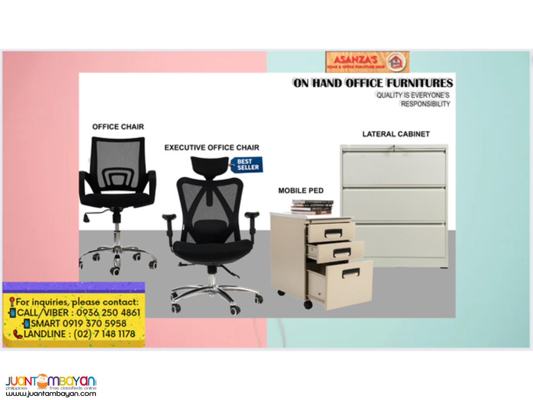 OFFICE DESK.FILING CABINET & CHAIRS | FACTORY PRICE