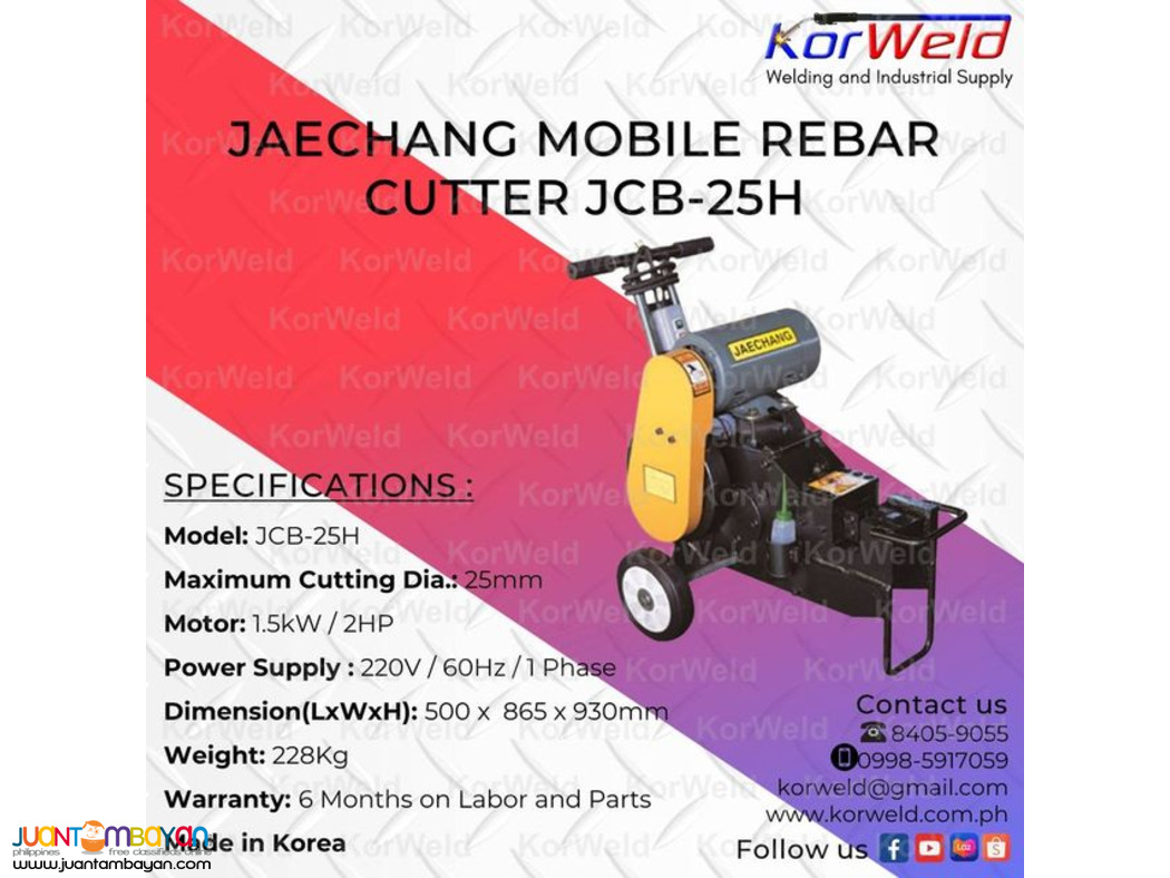 Jaechang Mobile Rebar Cutter JCB-25H