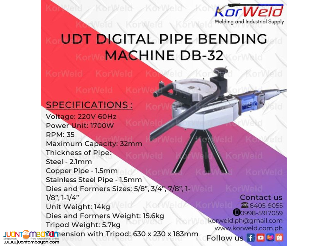 UDT Digital Pipe Bending Machine DB-32