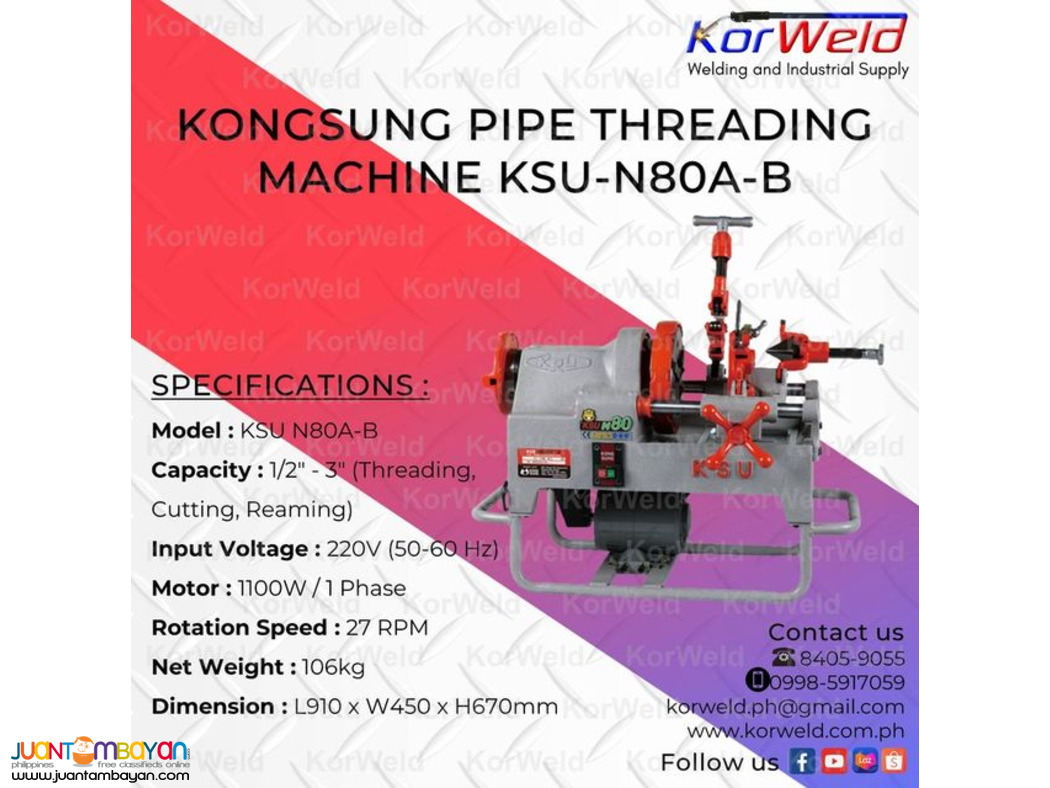 Kongsung Pipe Threading Machine KSU-N80A-B