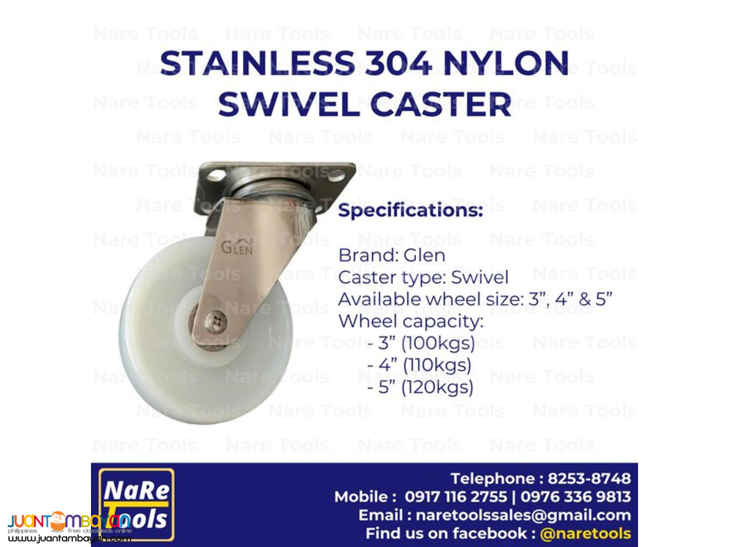 Stainless 304 Nylon Caster Swivel