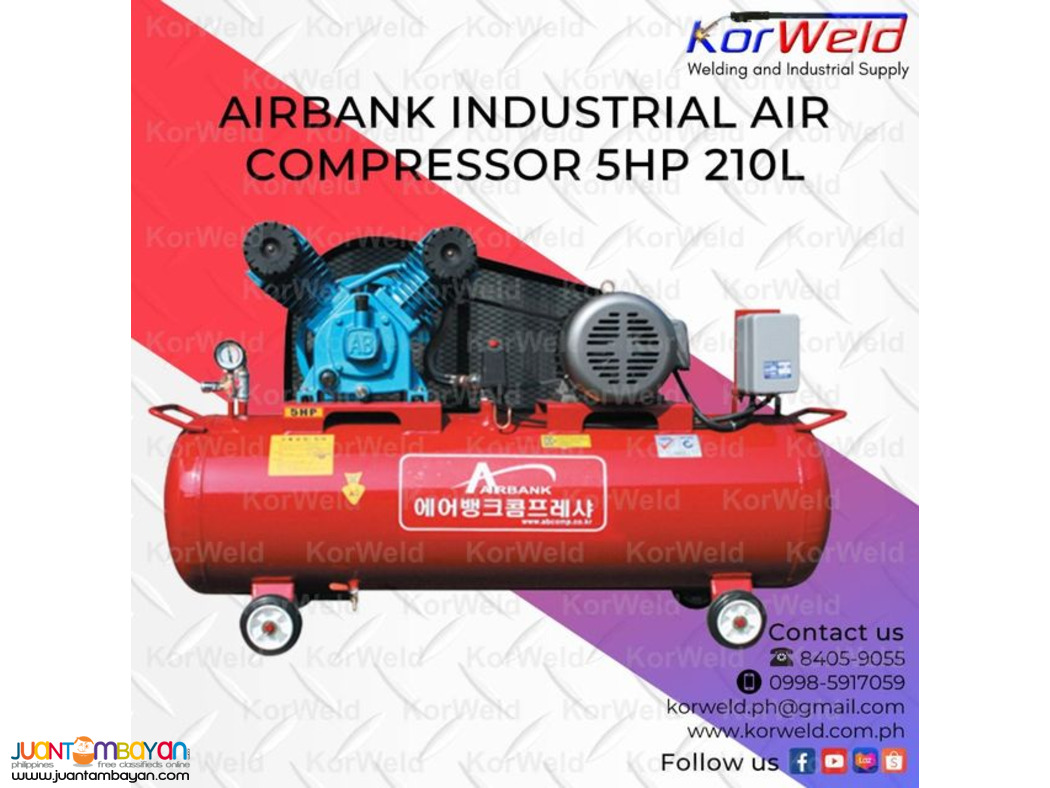 Airbank Industrial Air Compressor 5HP 210L