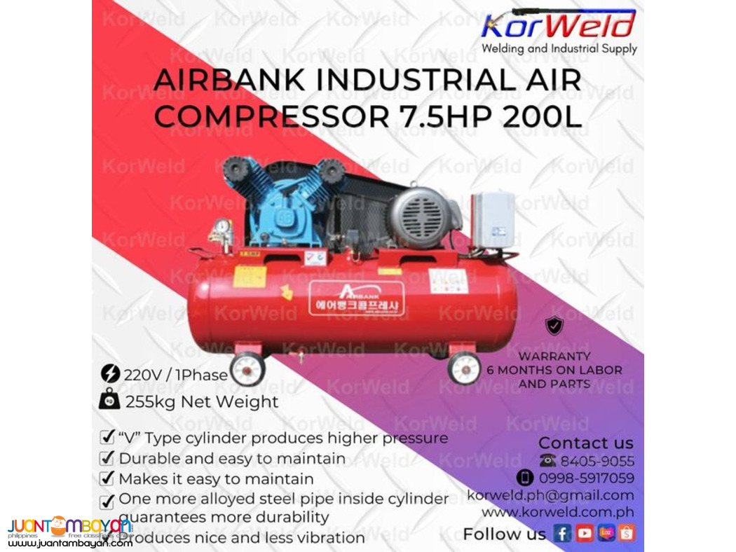Airbank Industrial Air Compressor 7.5HP 200L