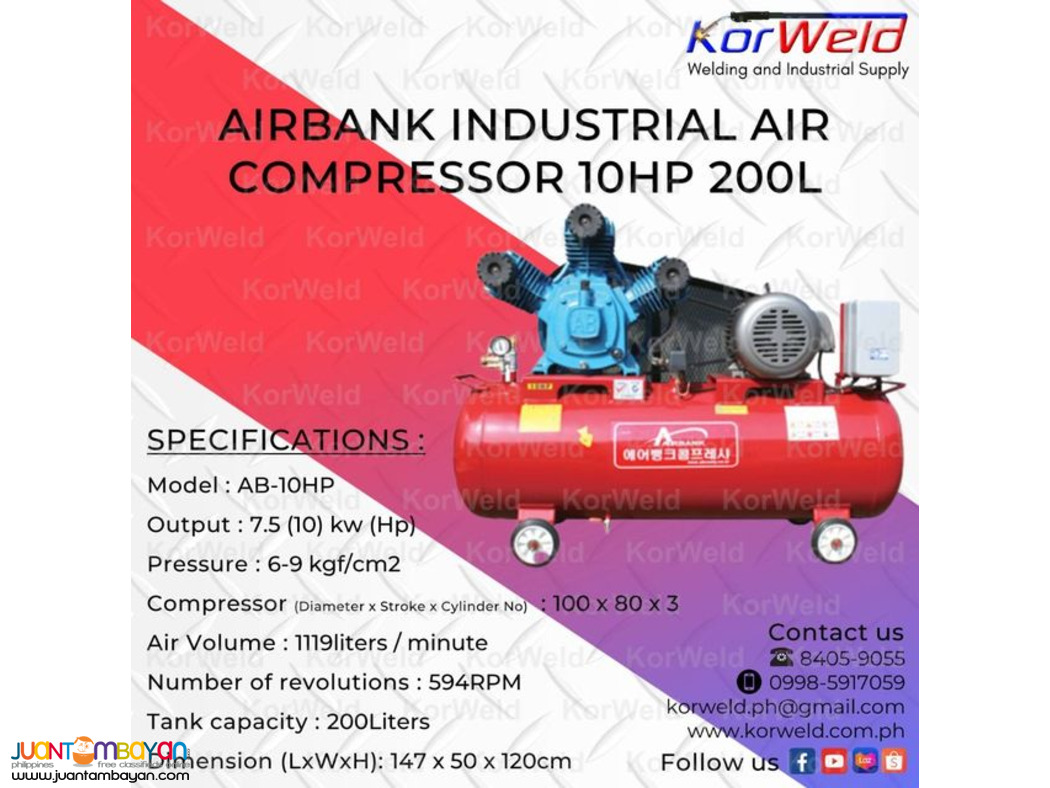 Airbank Industrial Air Compressor 10HP 200L