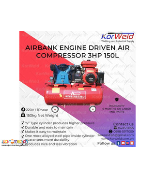 Airbank Engine Driven Air Compressor ABENH 3HP 150L