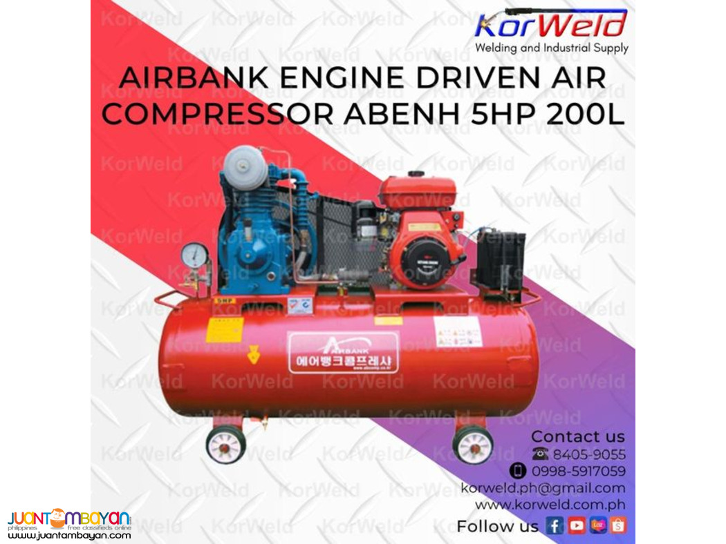 Airbank Engine Driven Air Compressor ABENH 5HP 200L