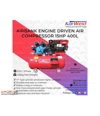 Airbank Engine Driven Air Compressor 15HP 400L