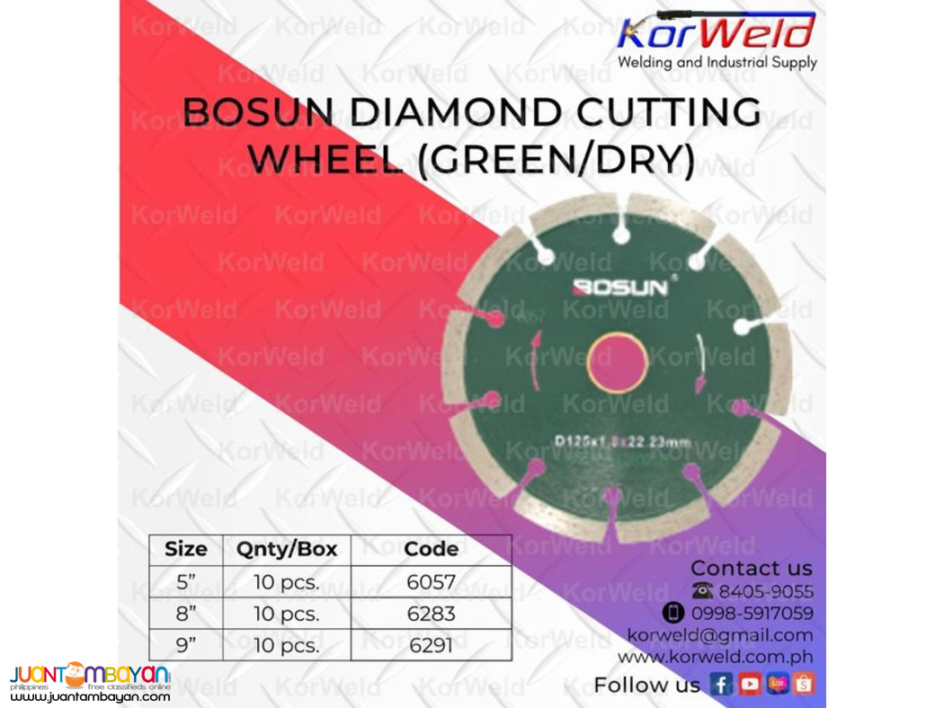 Bosun Diamond Cutting Wheel (GREEN/DRY)