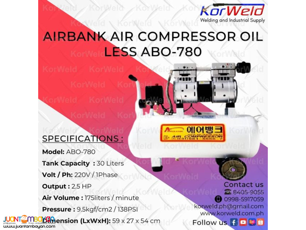 Airbank air Compressor Oil Less ABO-780
