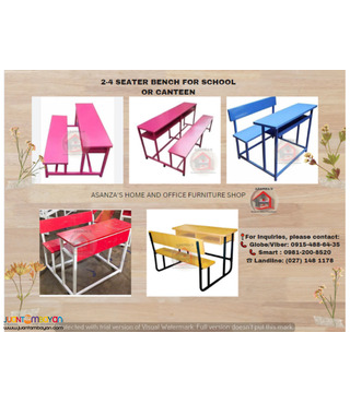 2-4 SEATER BENCH FOR SCHOOL AND CANTEEN (FACTORY PRICE)