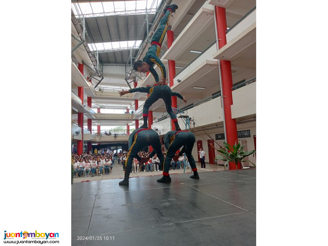 High wire walker of acrobats show