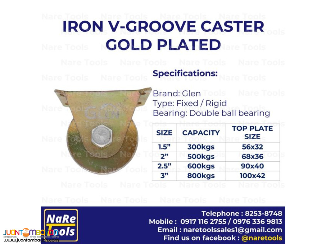 Iron V-Groove Caster Gold Plated