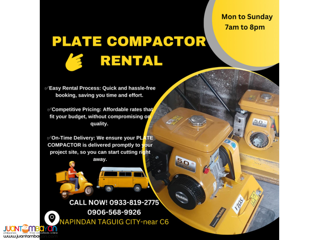 PLATE COMPACTOR FOR RENT
