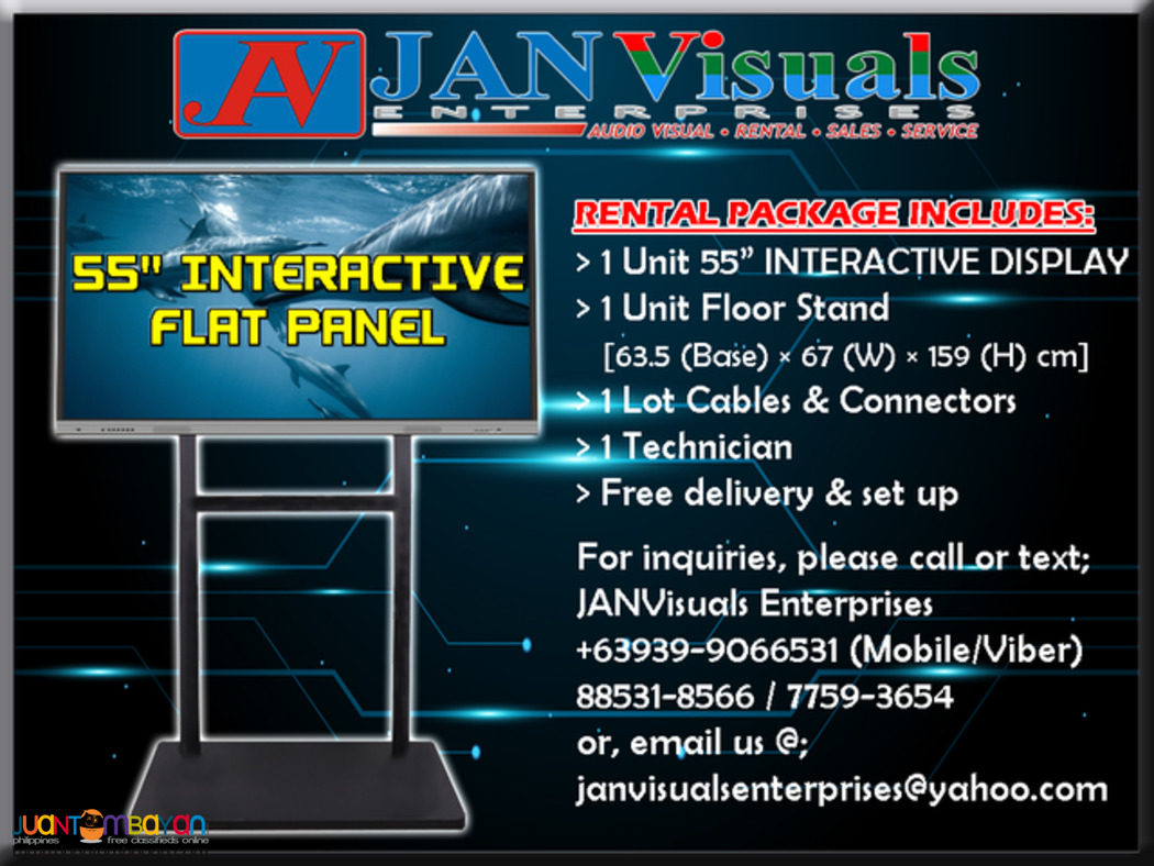 55 INCH & 85 INCH INTERACTIVE FLAT PANEL TV RENTAL