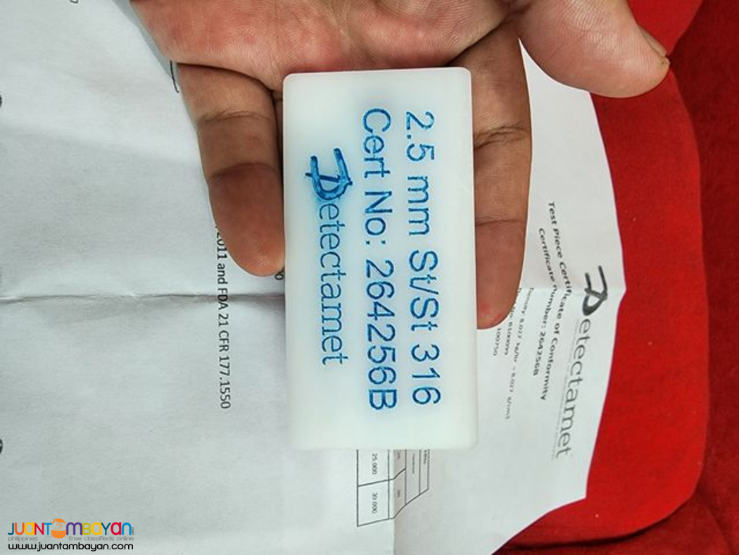 Metal Detector Test Piece, Detectamet, Test Piece Contaminants