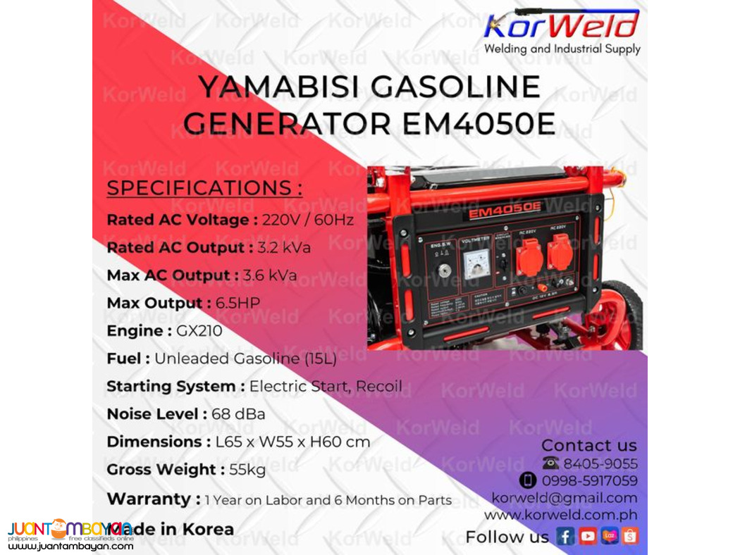Yamabisi Gasoline Generator EM4050E