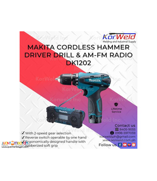 Makita Cordless Hammer Driver Drill & AM-FM Radio DK1202