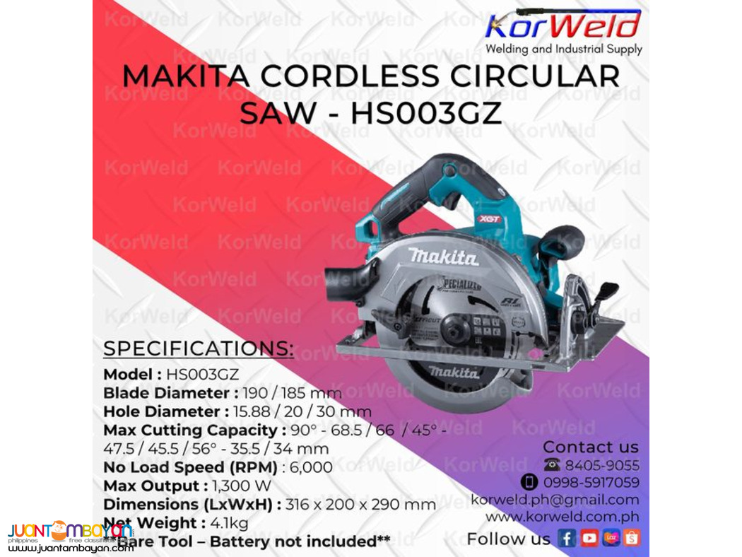 Makita Cordless Circular Saw HS003GZ