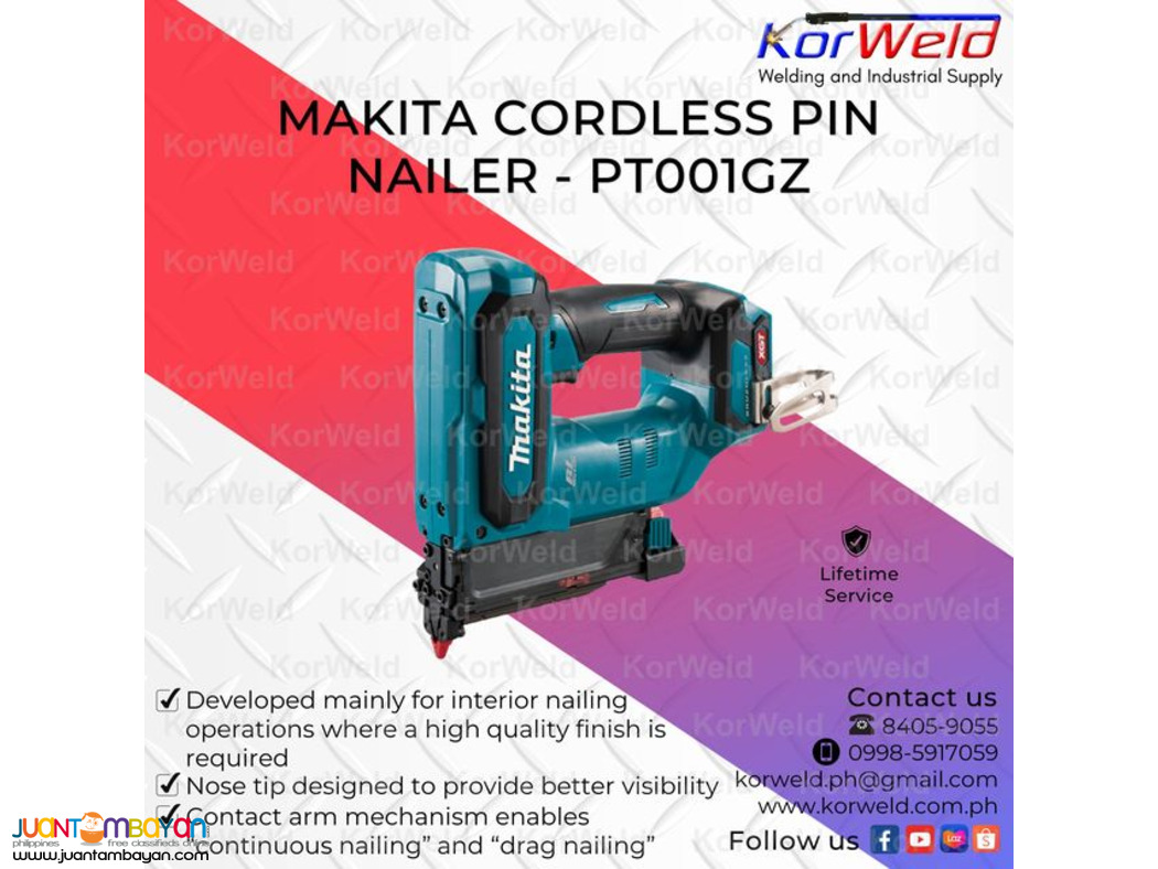 Makita Cordless Pin Nailer PT001GZ