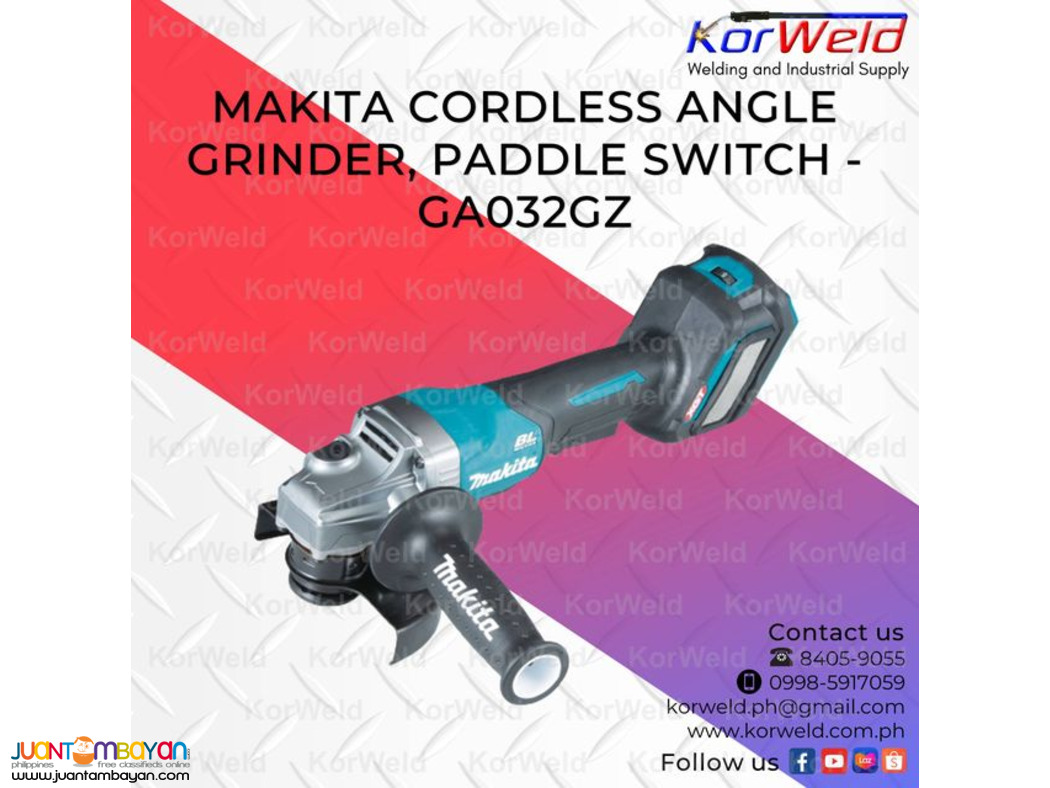 Makita Cordless Angle Grinder, Paddle Switch GA032GZ