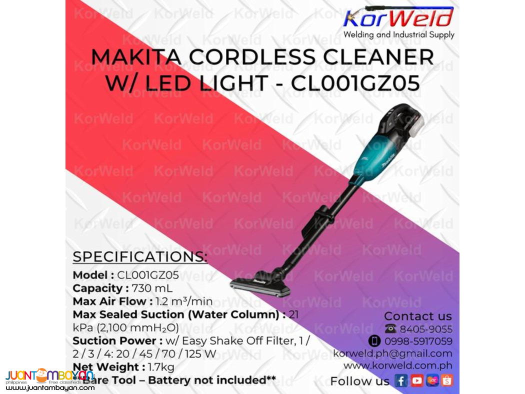Makita Cordless Cleaner w/ Led Light CL001GZ05