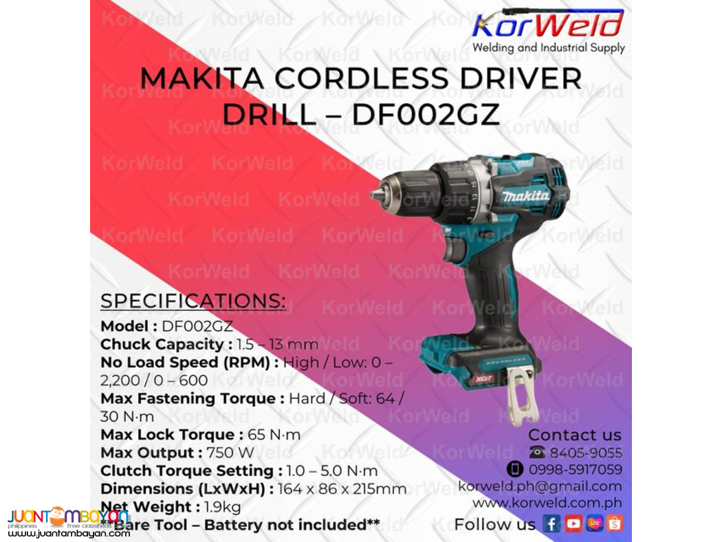Makita Cordless Driver Drill DF002GZ