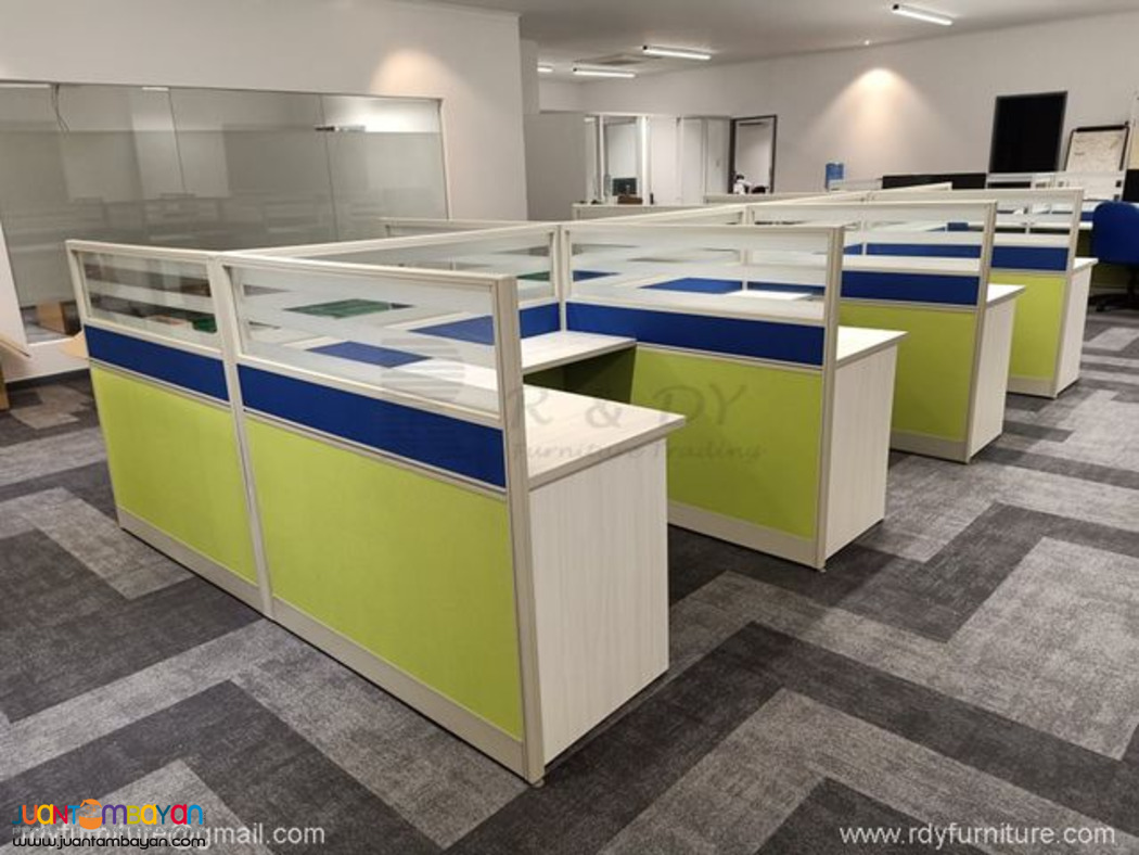 L-shape table/ Customise modular office partition