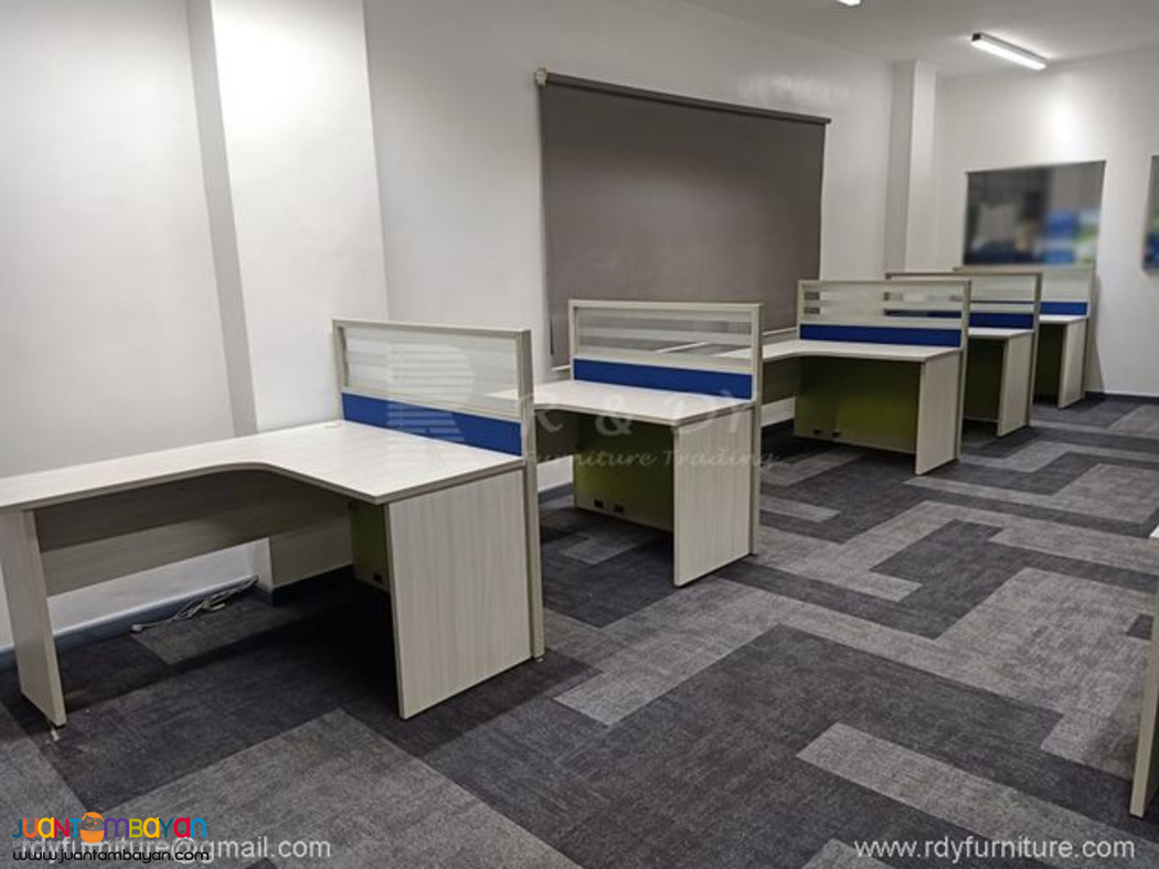 L-shape table/ Customise modular office partition