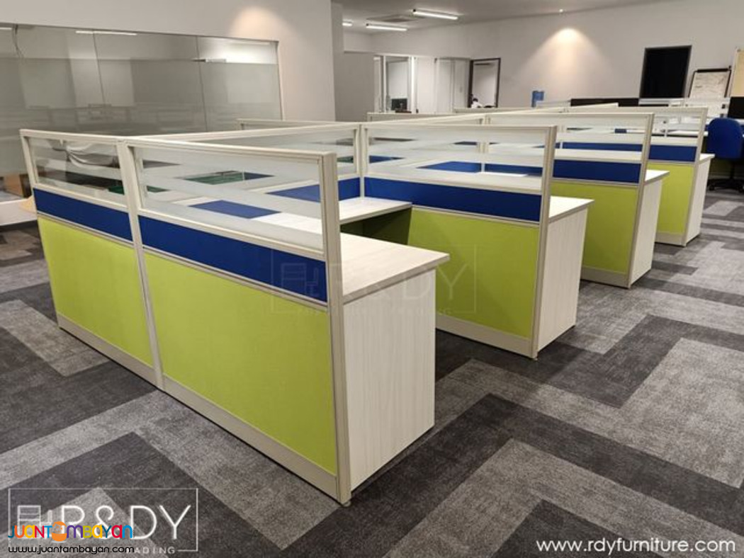 L-shape table/ Customise modular office partition