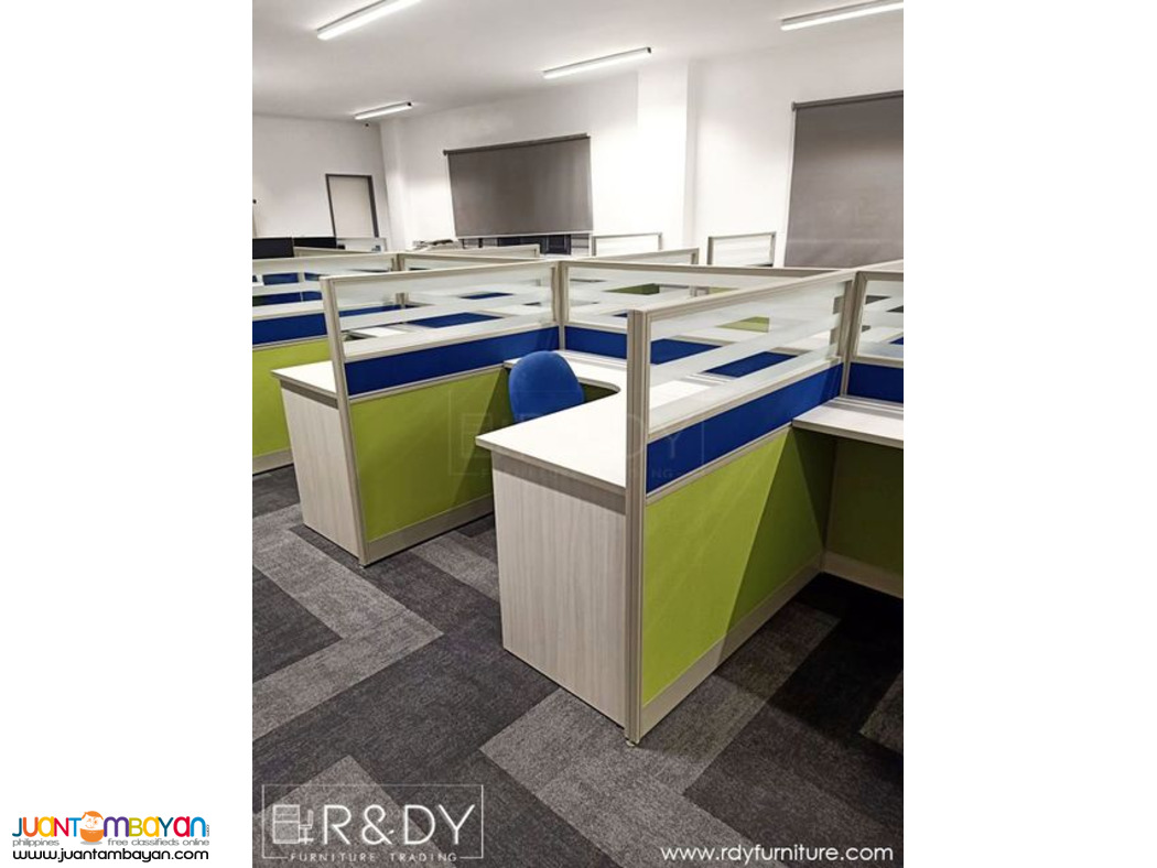 L-shape table/ Customise modular office partition