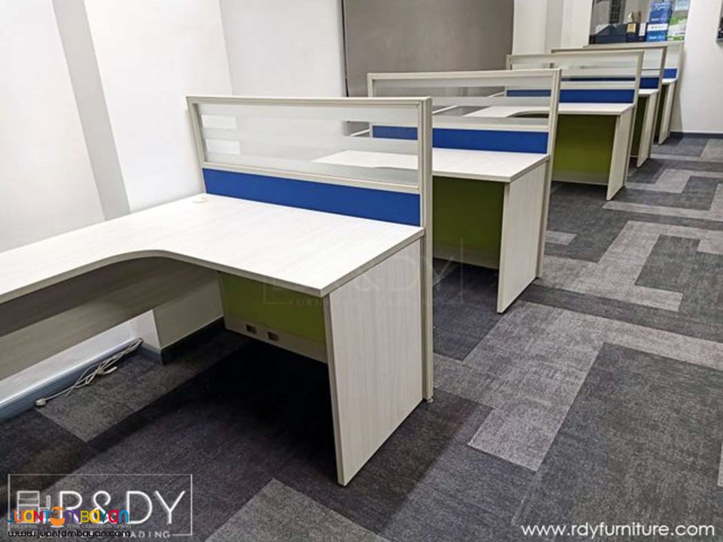 L-shape table/ Customise modular office partition