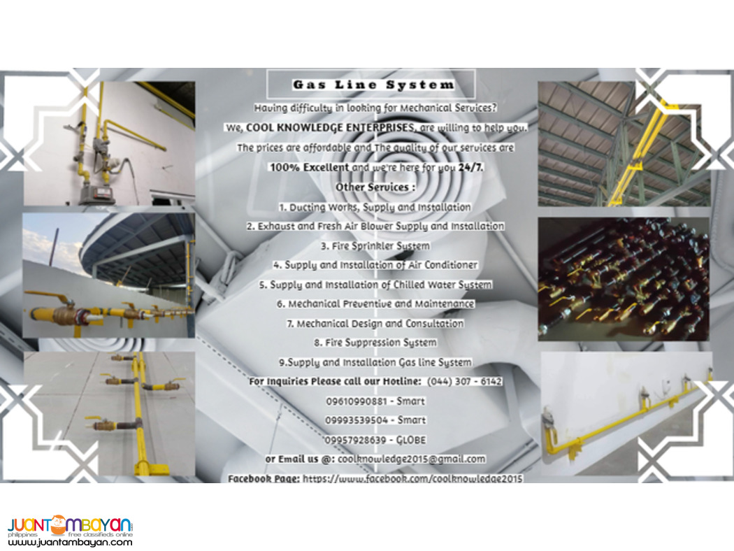 Supply, Install --- Gas line system