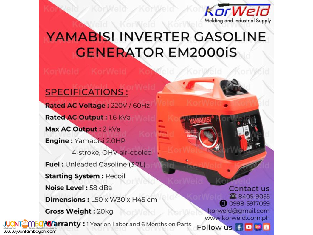 Yamabisi Inverter Gasoline Generator EM2000IS