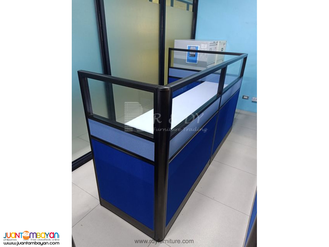 Fabric Partition with glass/ customised Office Tables 