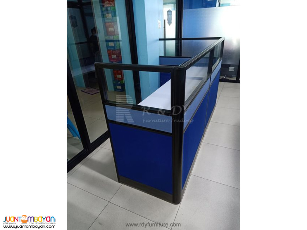 Fabric Partition with glass/ customised Office Tables 