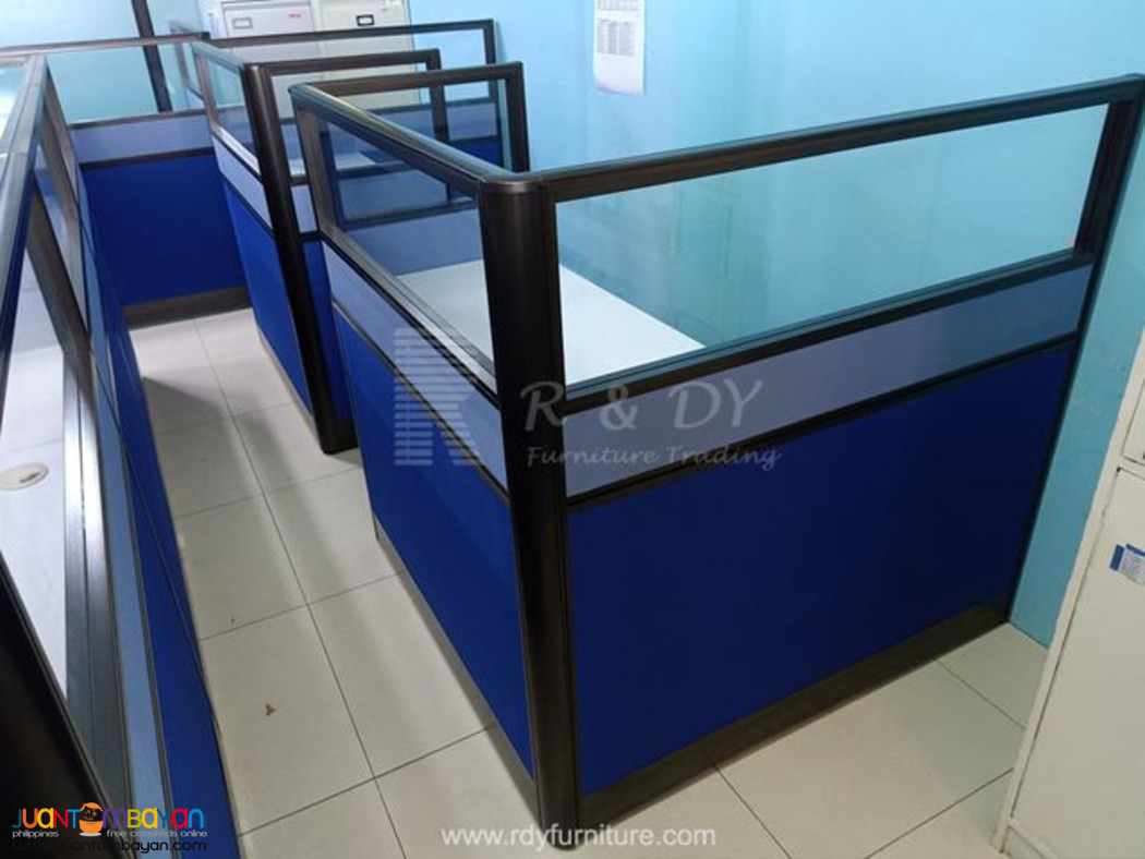 Fabric Partition with glass/ customised Office Tables 