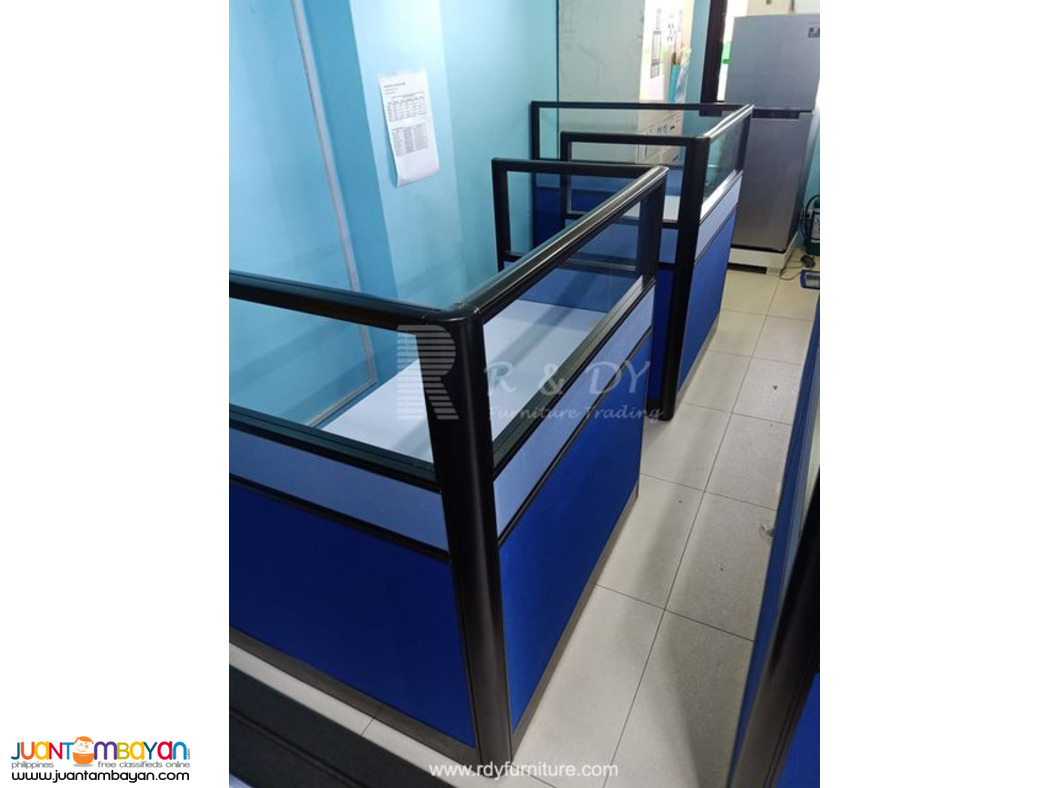 Fabric Partition with glass/ customised Office Tables 