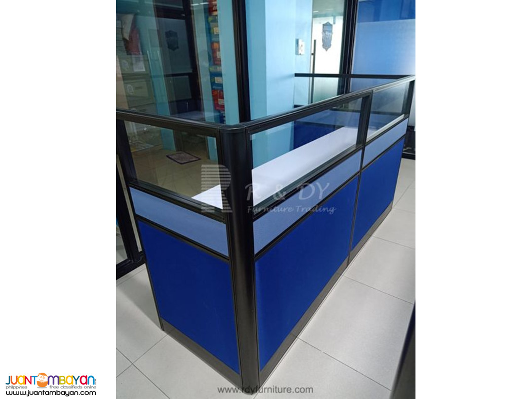 Fabric Partition with glass/ customised Office Tables 